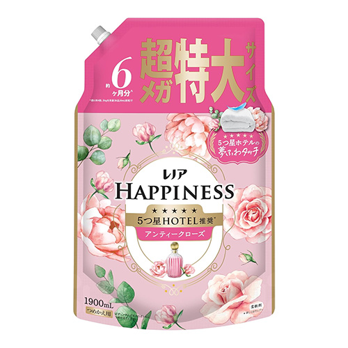 레노아 해피니스 꿈결처럼 포근한 터치 섬유유연제 앤티크 로즈향 대용량 리필용 1900mL