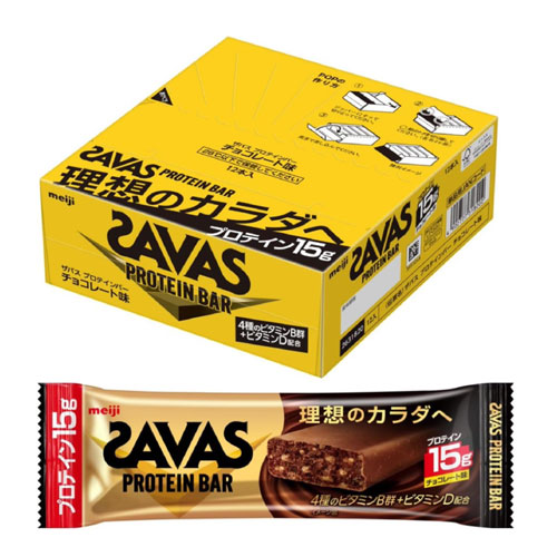 메이지 자바스(SAVAS) 프로틴바 초콜릿맛 12개입 단백질 15g 비타민 함유