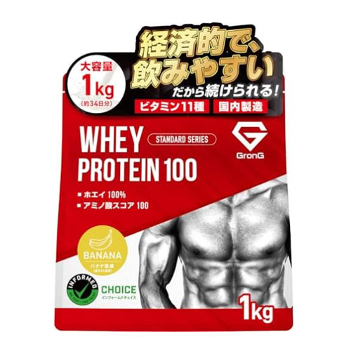 GronG 웨이프로틴 100 스탠다드 바나나맛 1kg 비타민 11종 함유