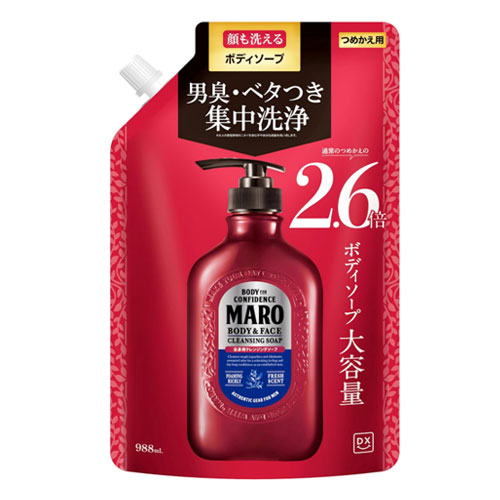 MARO 마로 올인원 전신바디워시 대용량리필 988ml 허브시트러스향 남성용 올인원바디워시