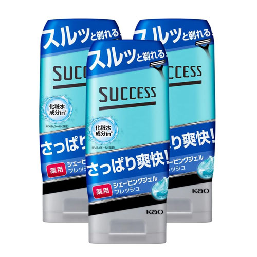 석세스 SUCCESS 쉐이빙젤 프레쉬타입 180g x 3개 세트 면도용젤