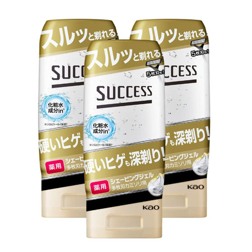 석세스 SUCCESS 쉐이빙젤 다중날면도기용 180g x 3개 세트 면도용젤