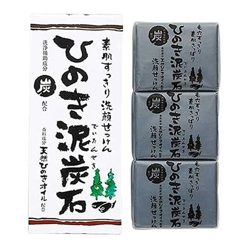 히노키 온천 니탄세키 모공 케어 세안·바디 비누 산뜻 타입 75g×3개입