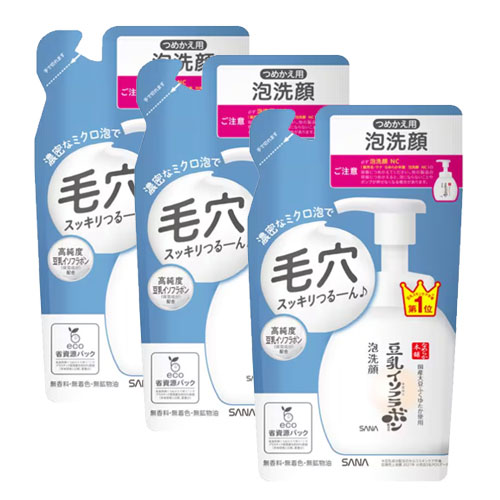 사나 나메라카혼포 거품 세안 NC 리필 180ml x 3개세트