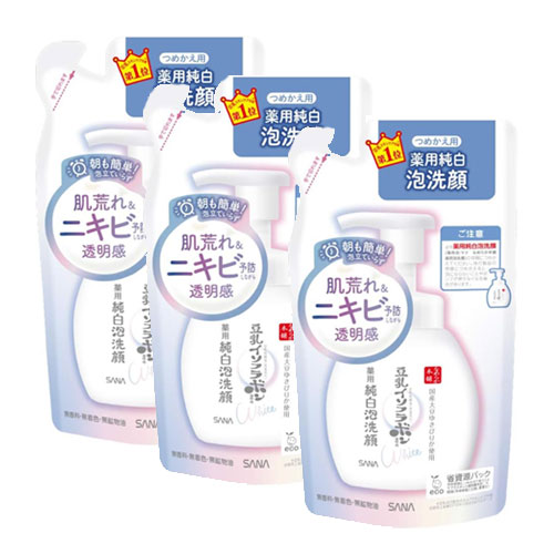 사나 나메라카혼포 집중 케어 거품 세안 리필 180ml 3개세트