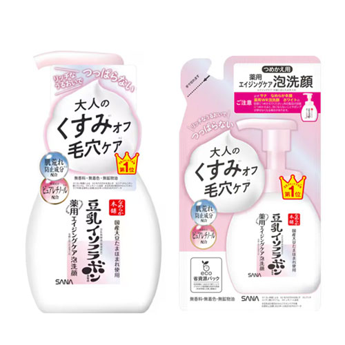 사나 나메라카혼포 WR 거품 세안 화이트 본품 200mL + 리필 180ml 