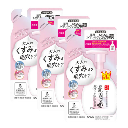 사나 나메라카혼포 WR 거품 세안 화이트 리필 180mL 3개세트