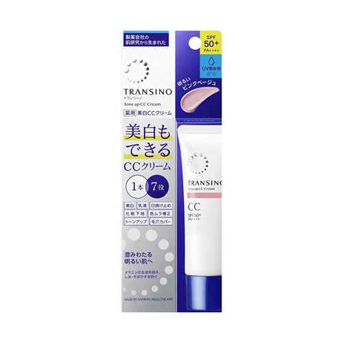 트란시노 TRANSINOUV 기능성 케어 톤업 CC 크림 핑크 베이지 30g