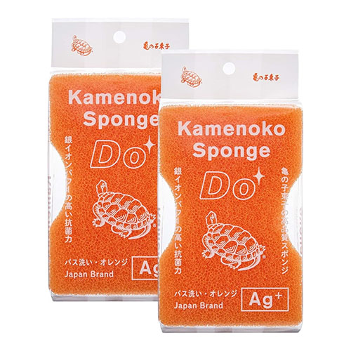 카메노코 스펀지 DO 욕실 청소용 오렌지x2개세트