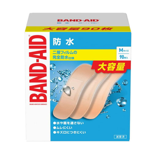밴드에이드 BAND-AID 구급용 반창고 방수타입 M사이즈 90매 대용량