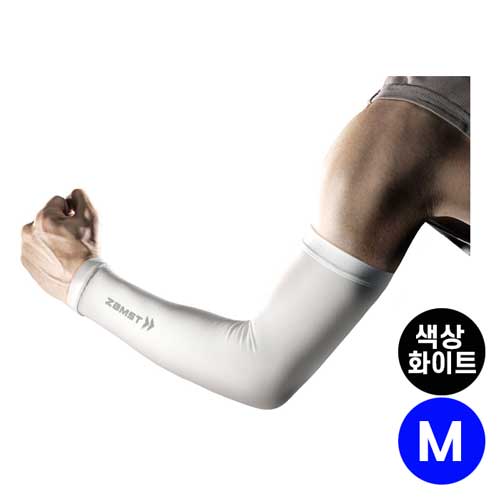 ZAMST 잠스트 암슬리브 팔 압박 보호대 화이트 M사이즈 양팔용 385812