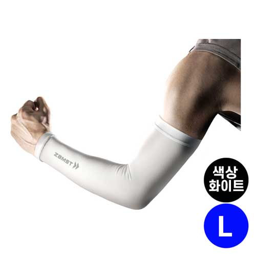 ZAMST 잠스트 암슬리브 팔 압박 보호대 화이트 L사이즈 양팔용 385813