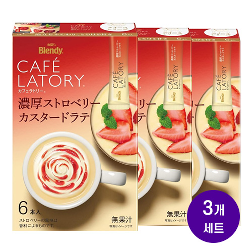 AGF 블렌디 카페라토리 진한 스트로베리 화이트 쇼콜라 라떼 6개입 x 3박스 (총 18잔분)