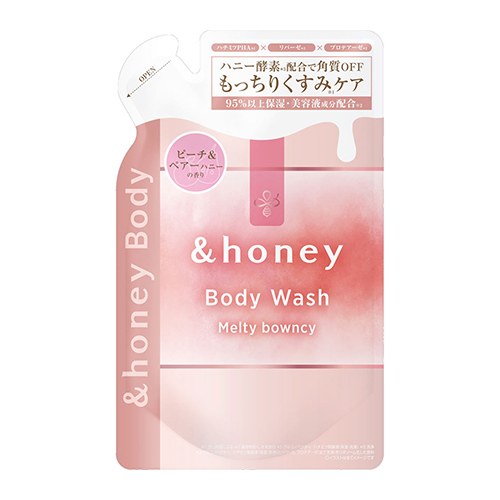 &honey 앤드허니 멜티 바운시 젤 바디 워시 리필 440ml 피치 페어 허니향