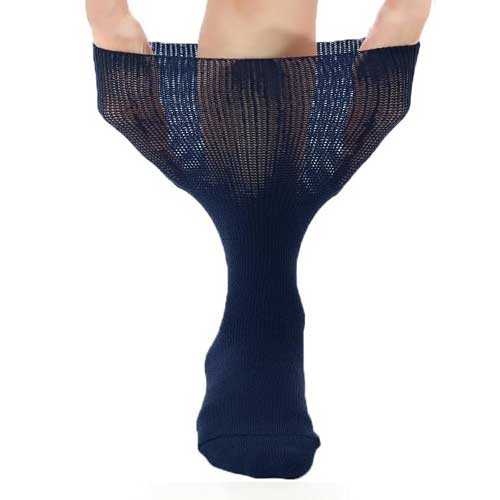 아시라쿠다 무압박 편안한 양말 일본제조 네이비