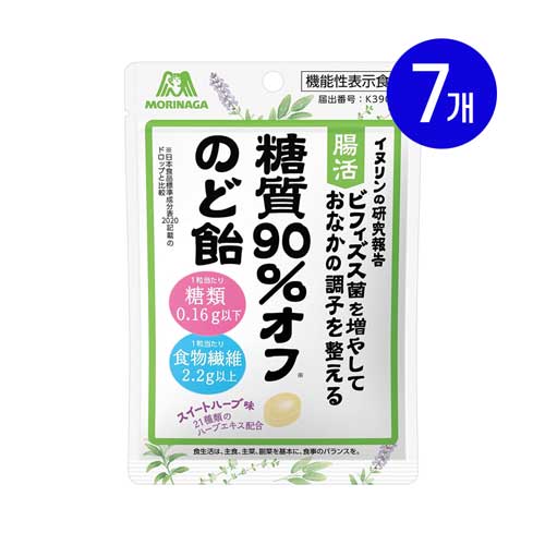 모리나가 제과 저당질 90%  목캔디 58g X7봉