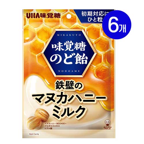 UHA 미각당 마누카허니 밀크 목캔디 74g X 6봉