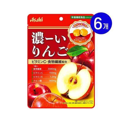 아사히 진한 사과 캔디 80g×6개