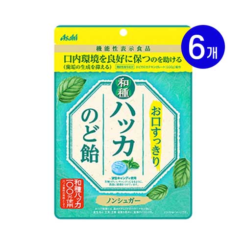 아사히그룹식품 입안 상쾌한 일본 박하 목캔디 67g×6개