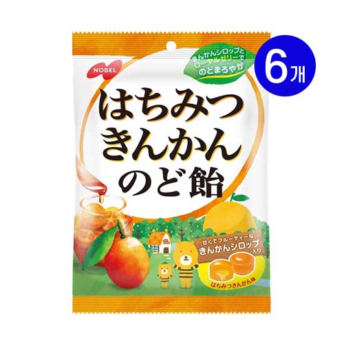 노벨제과 꿀금귤 목캔디 110g×6개
