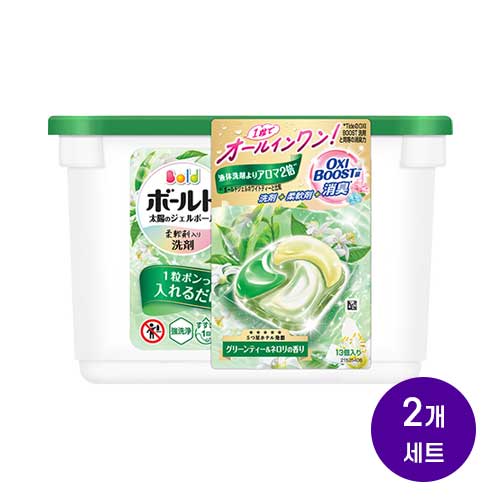 P&G 보르도 젤볼 4D 그린티 앤 네롤리 향 세탁세제 본품 13개입