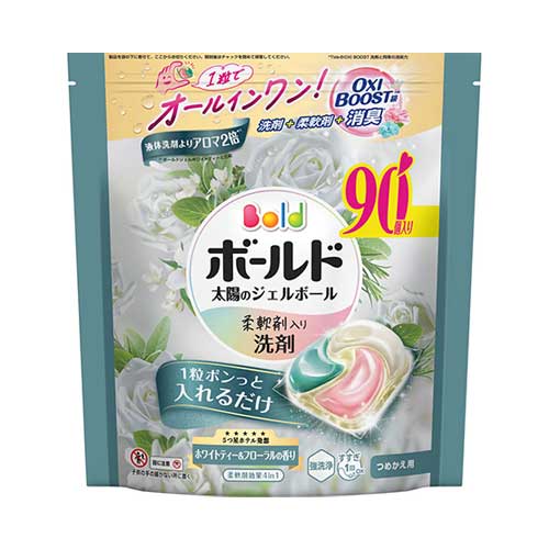 P&G 보르도 젤볼 4D 화이트티 앤 플로럴 향 세탁세제 리필 테라점보 90개입