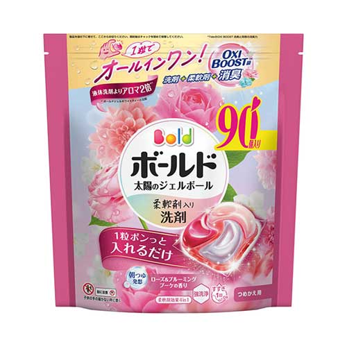 P&G 보르도 젤볼 4D 로즈 앤 블루밍 부케 향 세탁세제 리필 테라점보 90개입
