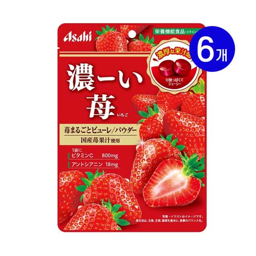 아사히그룹식품 진한 딸기 캔디 84g×6봉