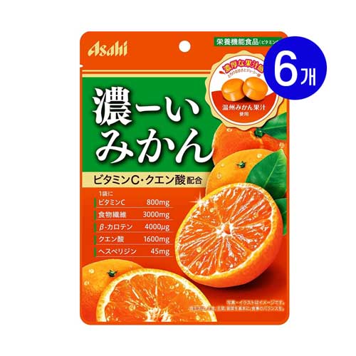 아사히그룹식품 진한 귤 캔디 84g×6개