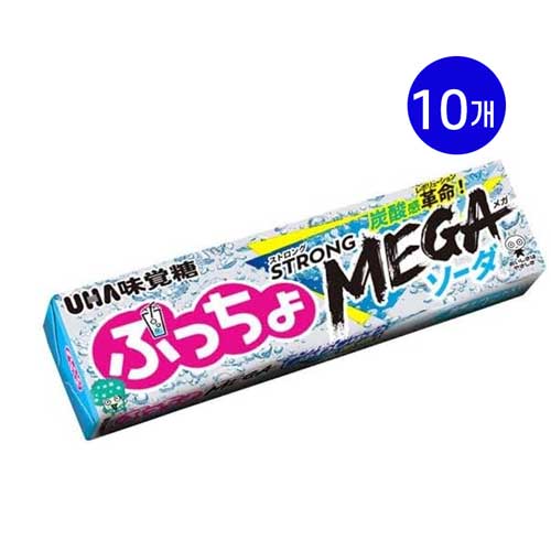 UHA 미각당 푸쵸 스틱 스트롱 소다맛 10알 × 10개
