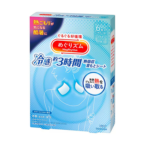메구리즘 쿨링 약 3시간 열 흡수 목 시트 베르가모트 시트러스향 6매입