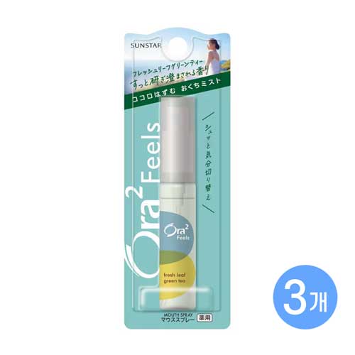 선스타 오라투 필즈 구강청량 미스트 프레시 리프 그린티향 6ml 3개