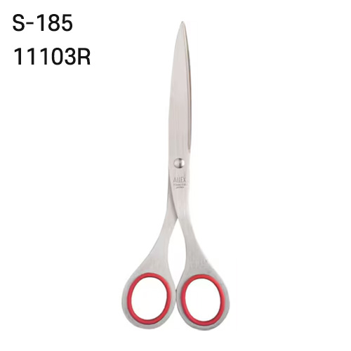 알렉스 ALLEX 사무용 가위 대형 S-185 레드 185mm 올스테인리스 가위 11103R
