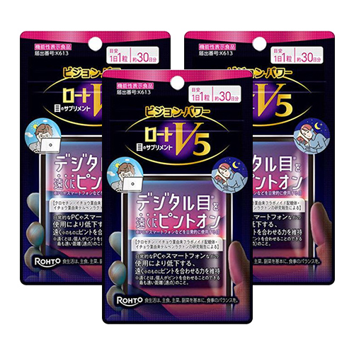 로토 V5 비전 파워 눈 건강 서포트 영양제 30정 30일분 (1일 1정)x3개세트