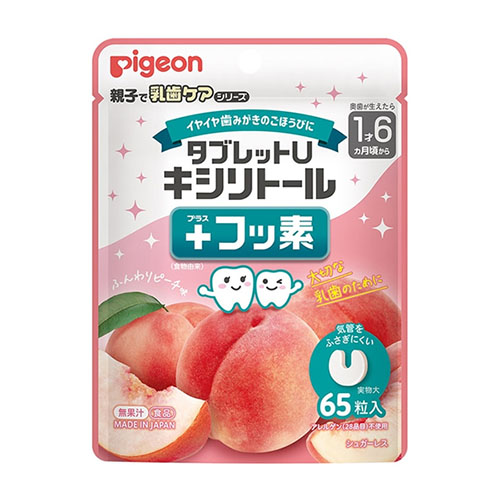 피죤 타블렛U 자일리톨 불소 어린이 구강 케어 달콤한 복숭아맛 65정