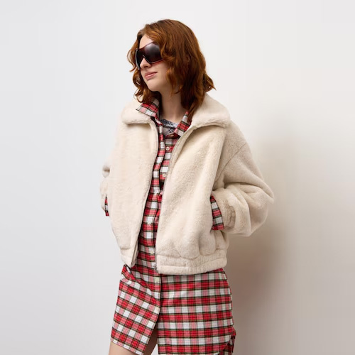 GU 지유 플러피 집업 블루종 31 BEIGE (오버사이즈 핏)