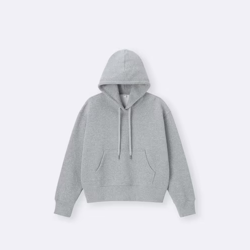 GU 지유 헤비웨이트 스웨트 숏 후드티 03 GRAY