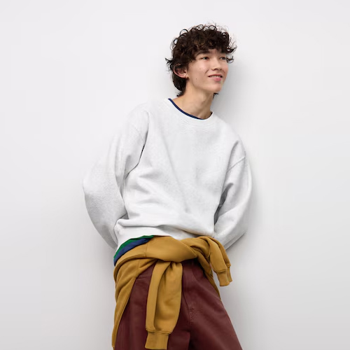 GU 지유 헤비웨이트 스웨트 맨투맨 02 LIGHT GRAY