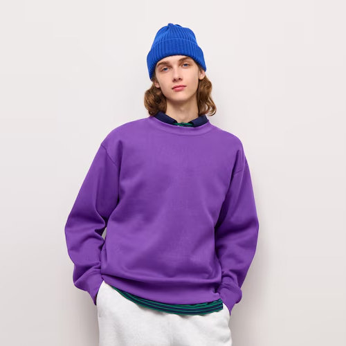 GU 지유 헤비웨이트 스웨트 맨투맨 76 PURPLE