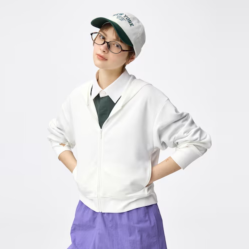 GU 지유 UV 차단 집업 후드 01 OFF WHITE